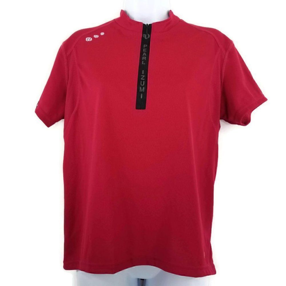Vintage NWT 2007 Pearl Izumi Womens Medium 1/2 Zip Red Boulder Bike Top Jersey